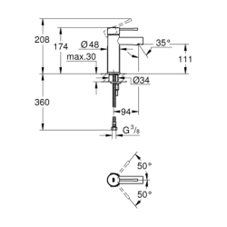 Essence Bateria umywalkowa, Rozmiar S GROHE 34294001