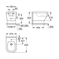 Euro Ceramika Bidet wiszący GROHE 39208000