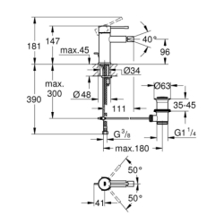 Essence Bateria bidetowa, Rozmiar S GROHE 24178001