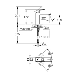 Eurocube Bateria umywalkowa,  Rozmiar M GROHE 23446000